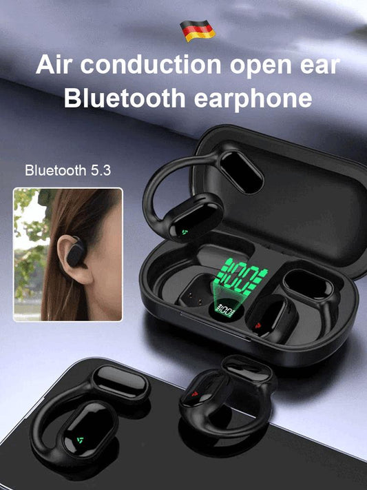 Auriculares Bluetooth colgantes de conducción de aire.