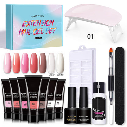 Kit de uñas de gel de manicura de 15 piezas con lámpara de uñas